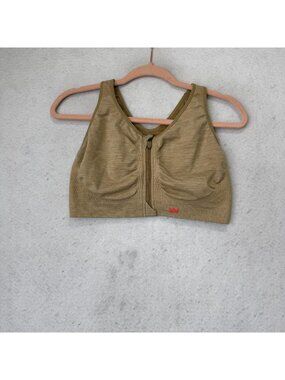 Shefit Ultimate Sports Bra Womens 2Luxe Brown Zip Front Racerback High Impact